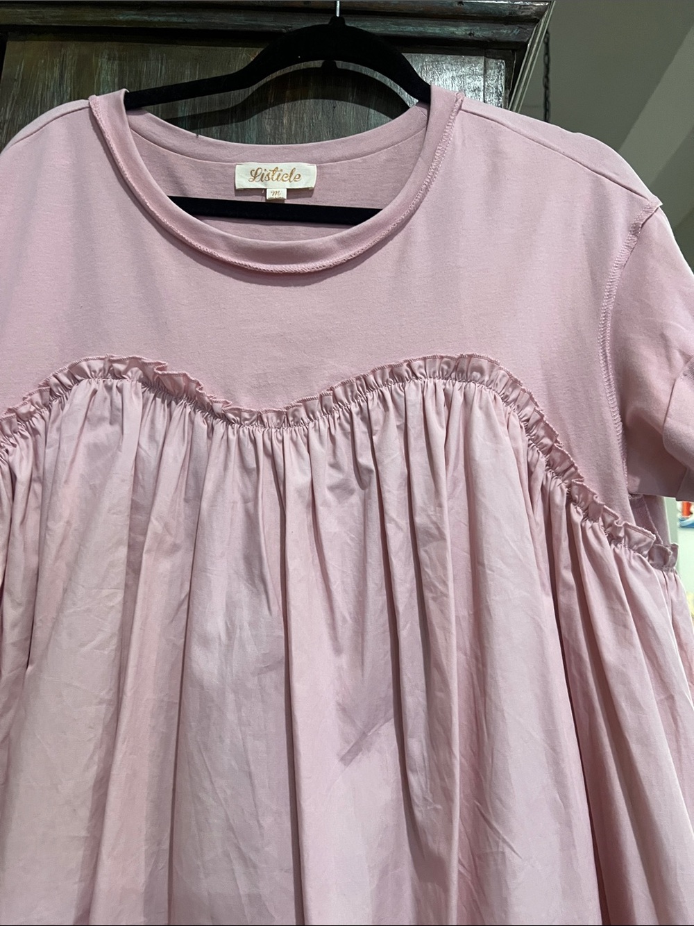 Pink Ruffled Babydoll ladies Dress - Picture 3 of 7